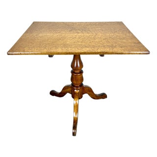 Antique Mid 19th Century Birdseye Maple & Cherry Tilt Top Table For Sale