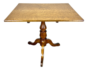 Antique Mid 19th Century Birdseye Maple & Cherry Tilt Top Table