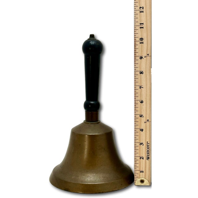 Very Large Size Authentic Antique Late 19th Century American Brass Schoolhouse Bell - 11 Inches Tall For Sale - Image 18 of 18