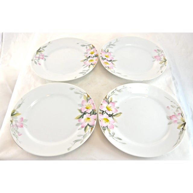 Japanese Antique Spring Azalea Blossom Plates - Set of 4 For Sale - Image 3 of 4