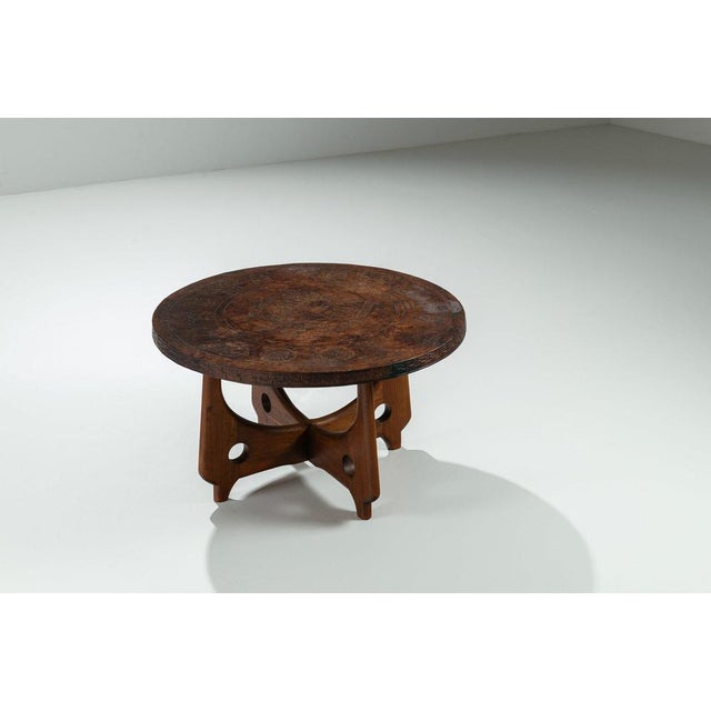 1960s Ecuadorian Round Coffee Table by Angel Pazmino, 1960 For Sale - Image 5 of 13