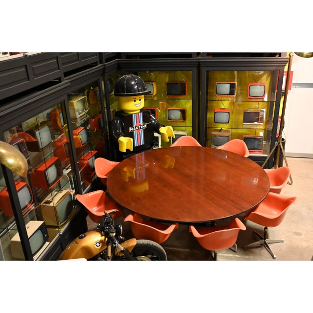 Metal Mid-Century Orange Fibreglass Shell Chair attributed to Herman Miller for Charles Eames, 1970s For Sale - Image 7 of 9