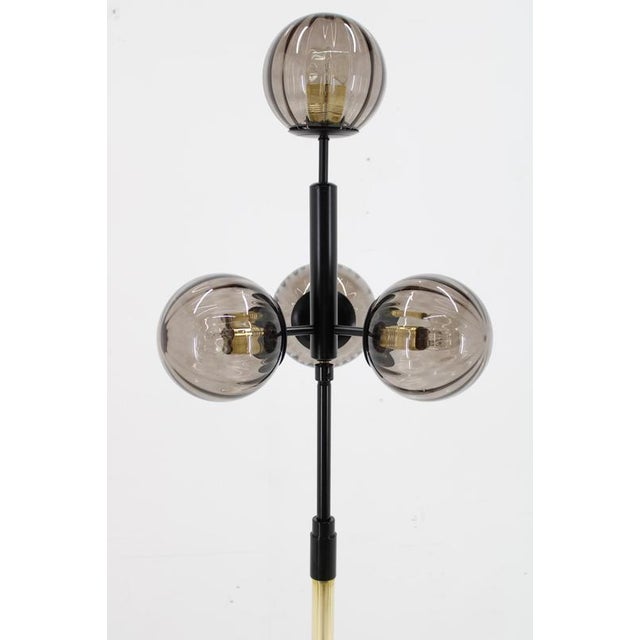 Metal Brass and Glass Floor Lamp, 1980s For Sale - Image 7 of 16