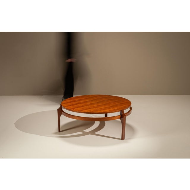 Round Tripod Teak Coffee Table, Italy, 1960s For Sale - Image 10 of 10