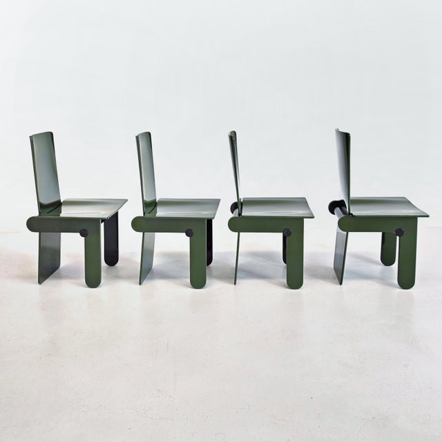 Vintage English Green Lacquered Chairs by Carlo Scarpa for Gavina, 1970s, Set of 4 For Sale - Image 15 of 18