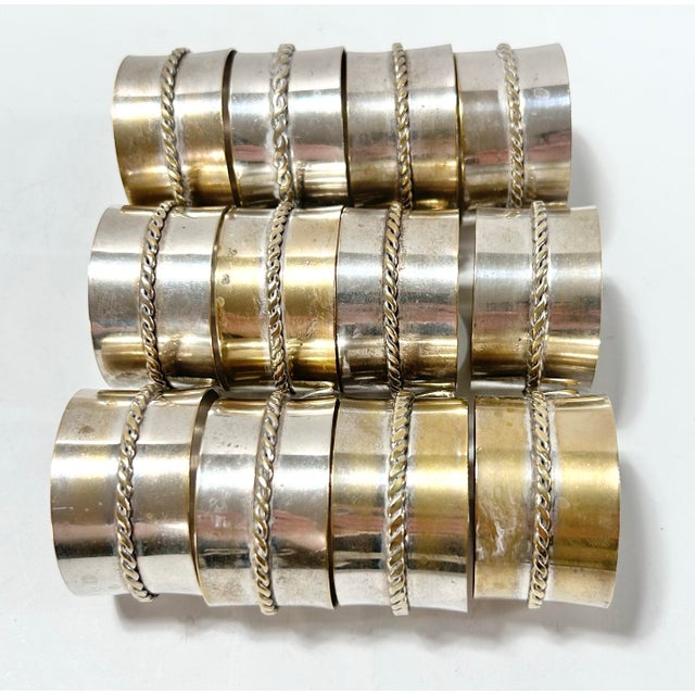 Metal Vintage Silver Butterfly Napkin Rings - A Set of 12 For Sale - Image 7 of 12