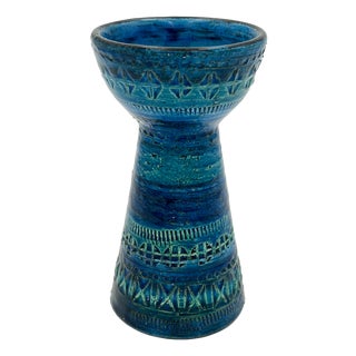 Rimini Blue Candle Holder by Aldo Londi for Bitossi, 1960s For Sale