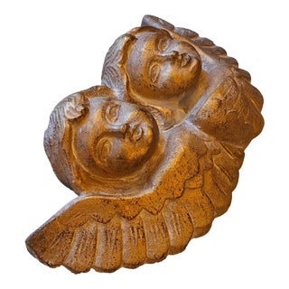 Vintage Cherub Wall Plaque For Sale