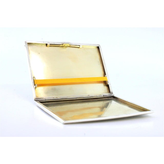 Guilloche Silver Cigarette Case For Sale - Image 3 of 8