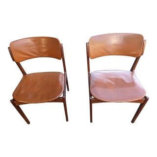 1950s Mid Century Erik Buch Teak Chairs - Set of 2 For Sale