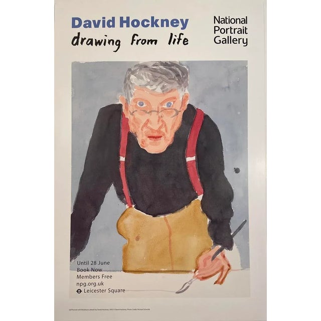 Contemporary David Hockney, Drawing From Life, National Portrait Gallery Musuem Poster For Sale - Image 3 of 3
