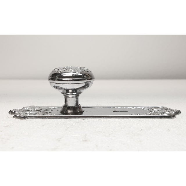 Traditional Vintage Corbin Chrome Plated Steel Lorraine Door Knob Set For Sale - Image 3 of 4