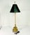 Mid-Century French Regency Neoclassical Candlestick Table Lamp & Reptile Embossed Black Shade For Sale - Image 10 of 13
