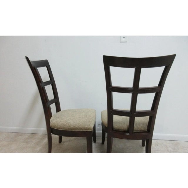 Pair Stanley Furniture Window Back Dining Room Side Chairs For Sale - Image 10 of 11