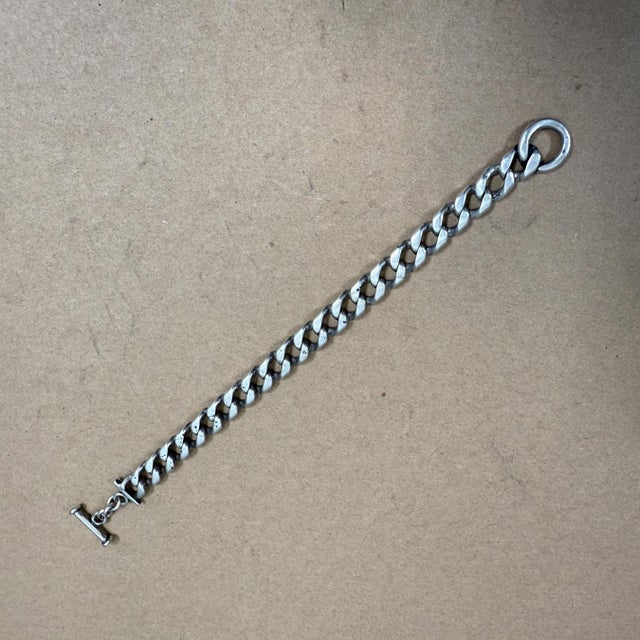 Mid-Century Modern 1970s Chunky Cuban Link Sterling Silver Bracelet Taxco For Sale - Image 3 of 7