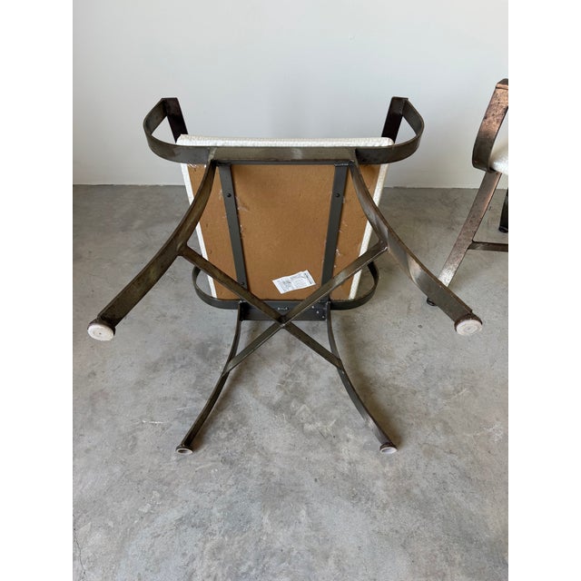 Vintage Shaver Howard Modernist Industrial Brushed Steel Armchairs – Pair For Sale - Image 11 of 12