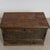 19th Century Blue Painted Carved Flat Top Trunk With Drawer From Hungary For Sale - Image 4 of 14