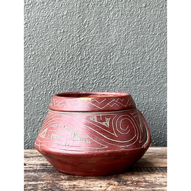 Vintage Handcrafted Ceramic Tribal Bowl For Sale - Image 9 of 16