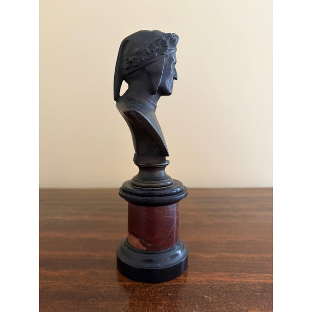 Bronze Grand Tour Style Classical Bust on Marble Base, Neoclassical Italian Figure For Sale - Image 8 of 9