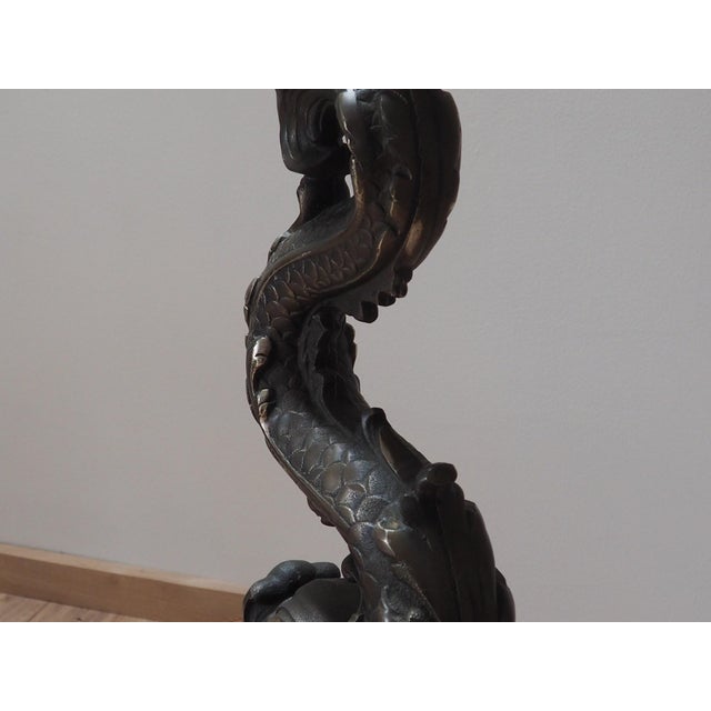 Vintage Zoomorphic Dragon Lamp in Cast Metal, 1970s For Sale - Image 9 of 18
