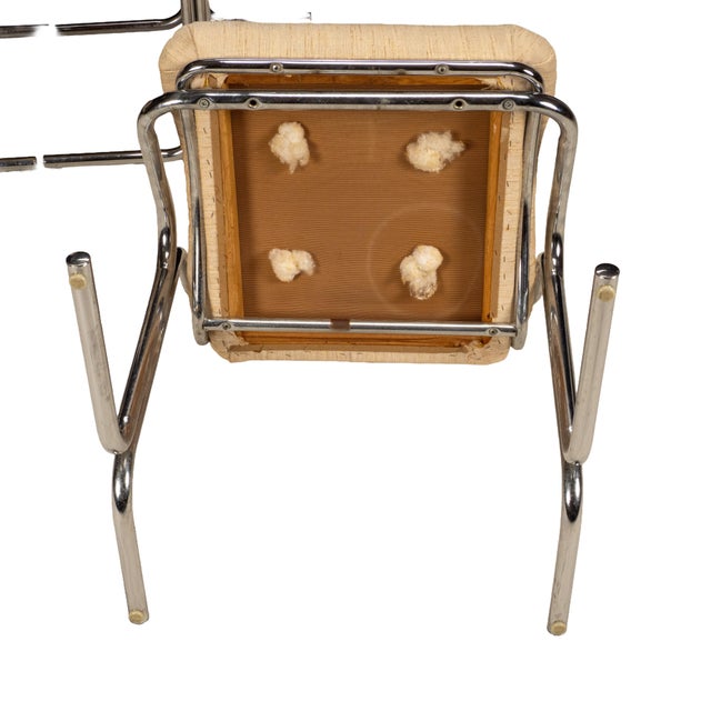 1970s Attributed to Jerry Johnson Arcadia Cantilever Tubular Dining Chairs, Set of 4 – Chrome Retro Modern For Sale - Image 15 of 16