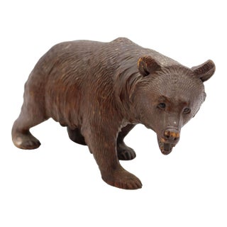 Late 19th Century Swiss Small-Medium Size Strolling Black Forest Bear For Sale