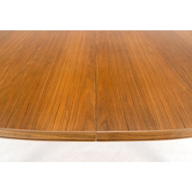 Dux of Sweden Oval Walnut Danish Dining Table w/ 3Leaves Total 135" in Length For Sale - Image 6 of 12