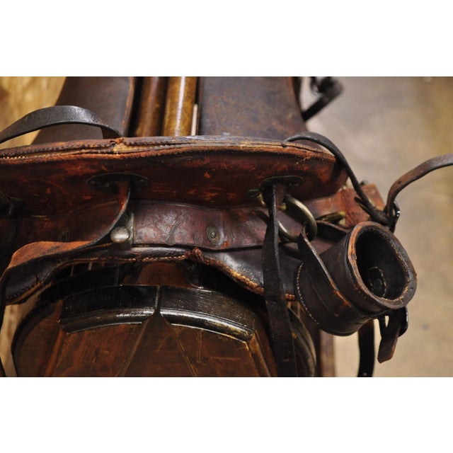 Antique McClellan Brown Leather 12 Inch Wwi Calvary Horse Saddle, Circa 1900 For Sale - Image 15 of 18