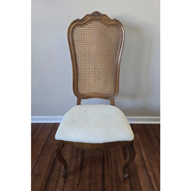 Wood Thomasville Vintage French Country Cane Back Chair – Solid Wood, Elegant Classic For Sale - Image 7 of 9