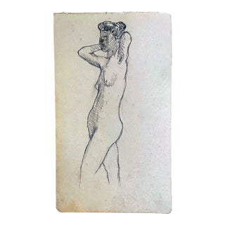 1907 Japanese Female Nude Drawing For Sale