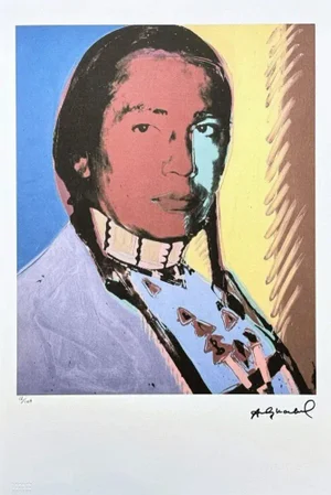 After Andy Warhol, Russell Means Yellow-Blue , 1980s, Lithograph