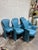 Fabulous set! Reupholstered in a blue sort of snakeskin pattern. Looks like its leather or vinyl, but it is fabric. Great...