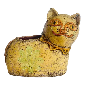 Rare Mid-Century Gemma Taccogna Papier-Mâché Cat Sculpture, Artist Signed