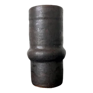 Late 20th Century Black Metallic Glaze Ceramic Geometric Vase by Beatrice Wood