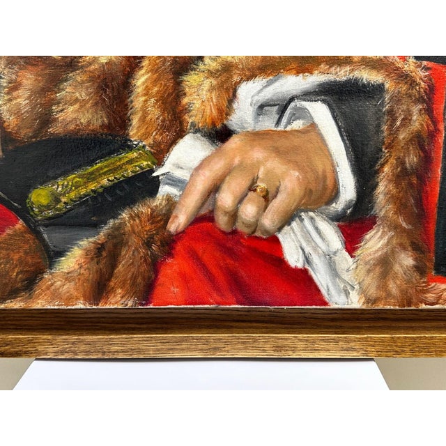 Signed Bernard Hailstone Dated 1957 Mayor of Maidstone British Civic Oil Portrait Scarlet Red Robes For Sale - Image 9 of 18