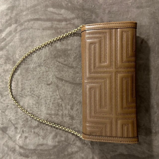 Beige 21st Century Gianni Versace Couture Mini Geometric Leather Shoulder Bag For Sale - Image 8 of 8