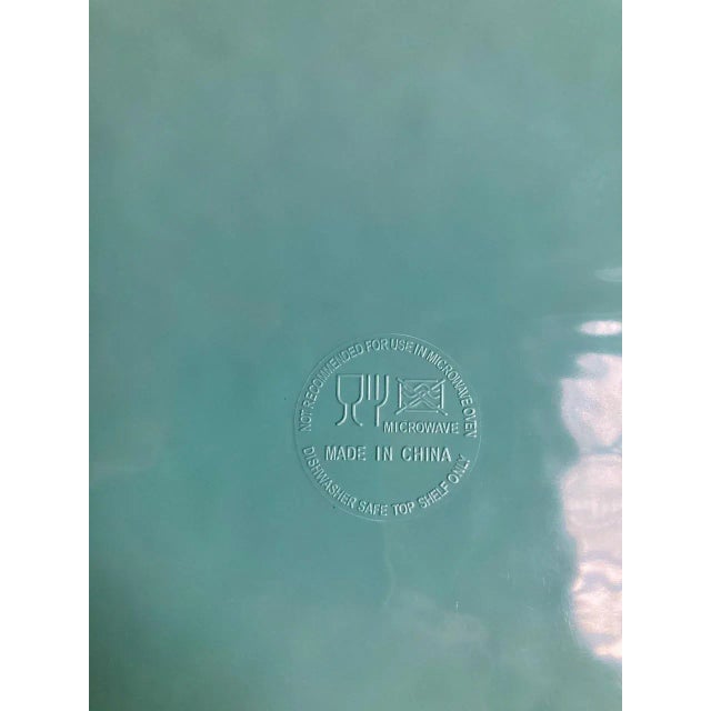 Tiffany Blue Vintage Tiffany Blue Rope Edge Melamine Serving Tray For Sale - Image 8 of 10