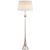 AERIN for Visual Comfort Signature Dover Floor Lamp in Burnished Silver Leaf with Linen Shade For Sale