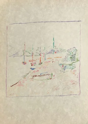 1970s "Sailboats" Lithograph by Marko Celebonovic