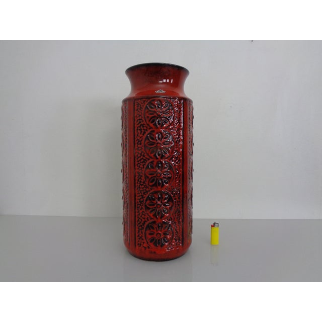 Large ceramic vase by Bay Keramik from the 1970s. Labeled on the underside. This piece has an attribution mark, I am sure...