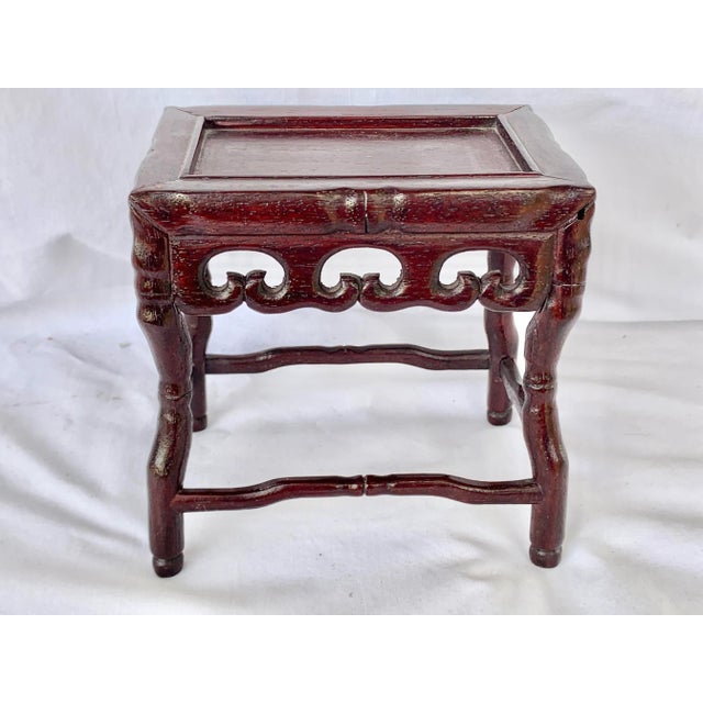 Vintage Small Tabletop Rosewood Stand For Sale - Image 4 of 7