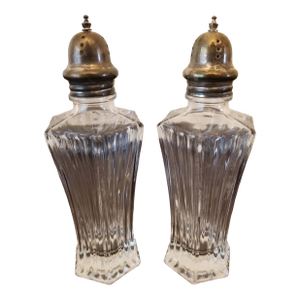 Vintage Crystal Salt and Pepper Shakers