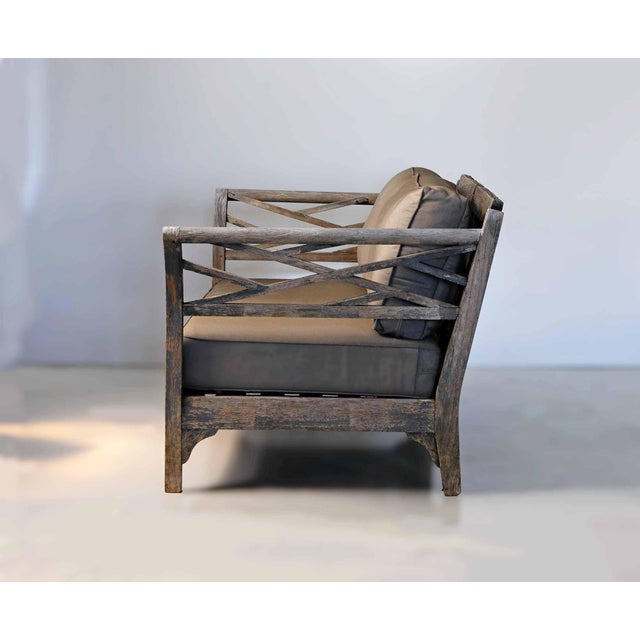 Restoration Hardware Bench • Teakwood With Cushions For Sale In Providence - Image 6 of 7