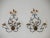 Florentine Bronze & Wrought Iron Porcelain Flowers Italian Tuscany Sconces 1900s For Sale - Image 11 of 11