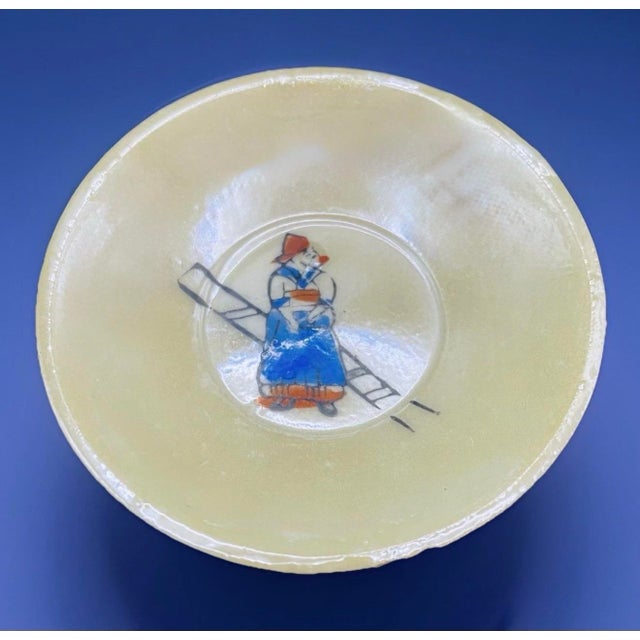 Vintage Japan Childrens Mini Lusterware Tea Set Dutch Boy Girl Pearlescent Toy For Sale - Image 11 of 12