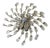 Hollywood Regency Starburst Plafonnier in Gilt Metal and Crystal, 1980s-1990s For Sale