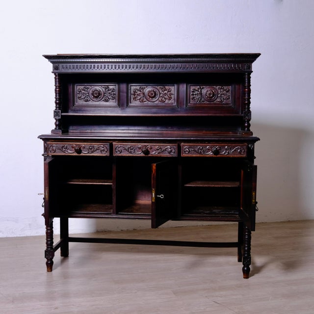 Early 20th Century Renaissance Carved Wooden Sideboard, 1920s For Sale - Image 4 of 18