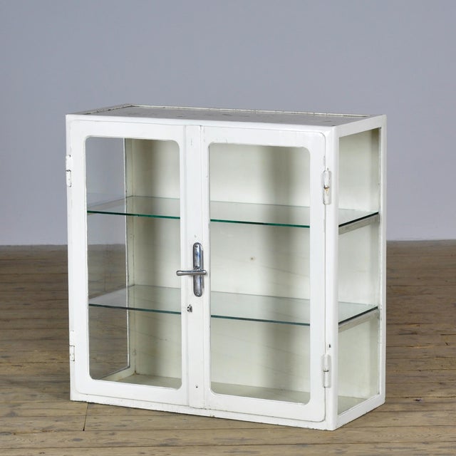 Vintage Glass and Metal Display Cabinet, 1930 For Sale - Image 4 of 13