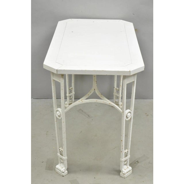 Renaissance Antique Gothic Renaissance Wrought Iron Stretcher Base Potting Side Table (B) For Sale - Image 3 of 17