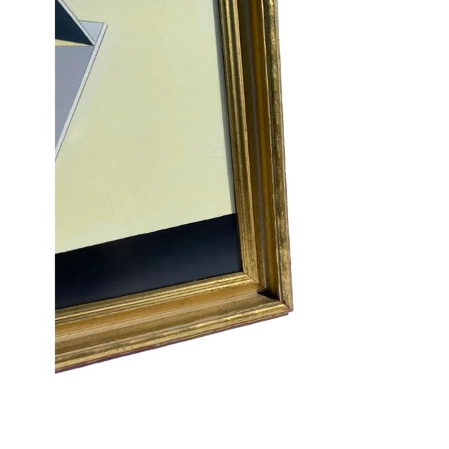 Vintage Geometric Framed Study Painting For Sale In Little Rock - Image 6 of 10